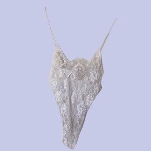 vintage all white lace teddy